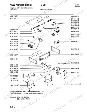 Взрыв-схема холодильника Aeg SAN2932-1 I - Схема узла Refrigerator cooling system